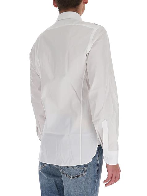 gucci mens white shirt|Gucci button up shirt men.